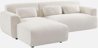 Sweeek Sofá esquinero, tela borreguito de 3 plazas