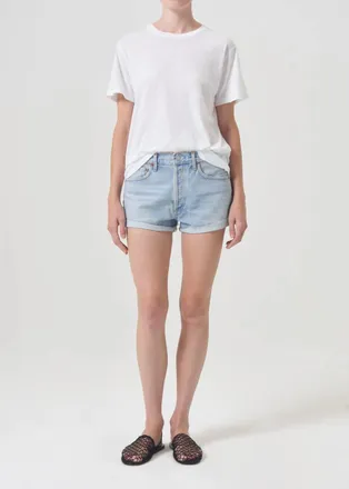 A Gold E Parker High Rise Jean Short In Farewell