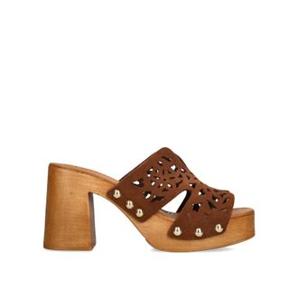 Steve Madden Womens Suede Sunkissed Brown Mules - Size UK 5