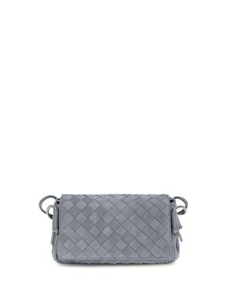 Bottega Veneta Womens Shoulder Bag Notturno Calf Leather Cloudy Indigo-Grey Mix Indigo/grey