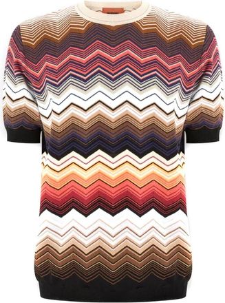 Missoni Zigzag Katoenen Trui - Heren - Ronde hals truien - Veelkleurig - XL - Katoen - Truien & Vesten