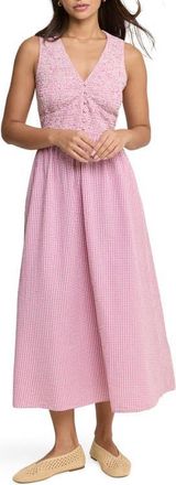 Nobody's Child Eliza Check Print Sleeveless Dress in Pink at Nordstrom, Size 10