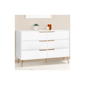 IDMarket Helsinki Arcón de 6 cajones 115 cm Blanco escandinavo