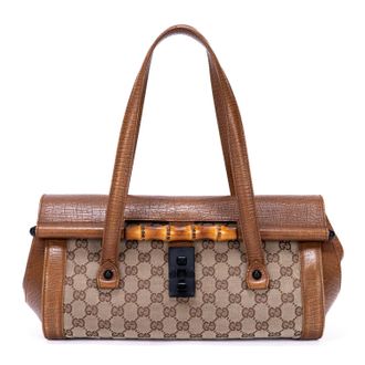 Gucci Pre-owned Womens GG Bamboo Bullet Shoulder Bag - Brown - One Size