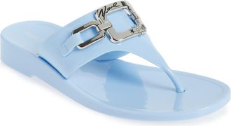 Karl Lagerfeld Vardice Flat Sandal in Light Blue at Nordstrom Rack, Size 10