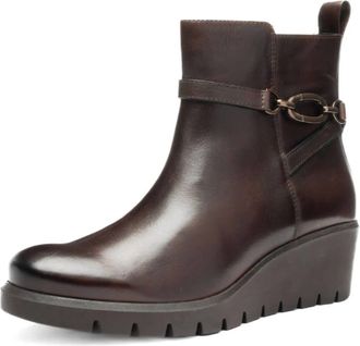 Ara Womens Carnation Wedge Ankle Boots In Cacao