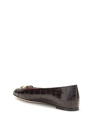 Valentino Garavani Womens Ballerina Flats Oak Brown Nappa Leather Upper: Calf Shoes
