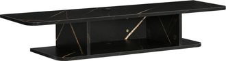 HOMCOM Wall Mounted TV Stand Entertainment Unit with Storage Shelf - Black | TJ Hughes
