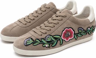 Ash Womens Gull Floral Embroidered Sneakers In Taupe