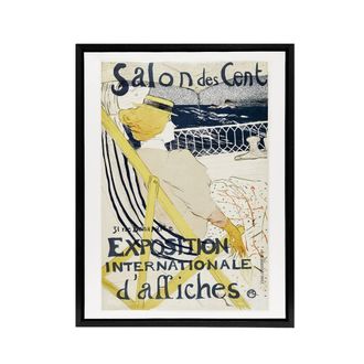 Artery8 Salon des Cent Exhibition Advert Framed Canvas Wall Art Print Lautrec | Size: W24 x H32
