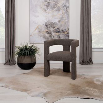 McKinley Chocolate Brown Boucle Upholstered Accent Side Chair
