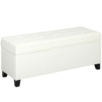 HOMCOM Banco de almacenaje 120x40x48 cm crema