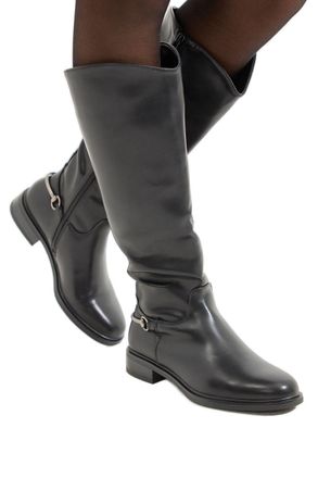 Wallis Emma Faux Leather Stirrup Detail Knee High Riding Boots, 3, black