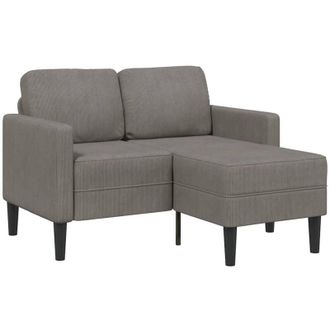 vidaXL Vidaxl - Divano 2 Posti con Chaise longue a l Grigio Chiaro 125 cm Lino