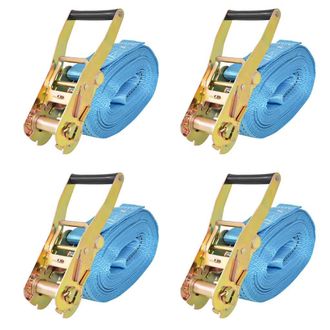 vidaXL Correas De Sujeci&oacute;n De Trinquete 4 Uds 4t 8mx50mm Azul Vidaxl