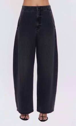 Pistola Denim Womens Lottie High Rise Relaxed Bowed Leg Pants In Black