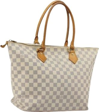 Louis Vuitton Pre-owned Tote Bags, female, White, Size: ONE SIZE Pre-owned Damier Azur Tote Bag