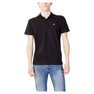 Napapijri Tops, Heren, Zwart, M, Katoen, Ealis SS Polo