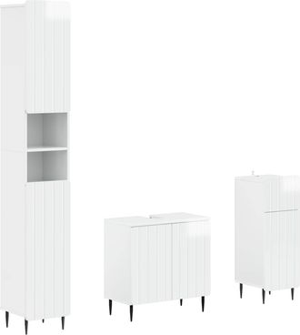 vidaXL Juego De Armarios De Ba&ntilde;o De 3 Piezas Zwolle Vidaxl