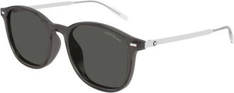 Montblanc 0454Sa 004 Zonnebril - Heren - Zonnebrillen - Grijs - 54 MM - Accessoires