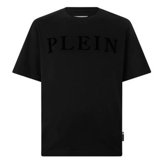 Philipp Plein T-shirt Ronde Hals Korte Mouw Logo - Heren - T-shirts - Zwart - 3XL - Katoen - Tops