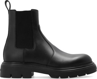 Ferragamo Dollie Enkellaarsjes - Dames - Chelseaboots - Zwart - 38 1/2 EU - Leer - Schoenen