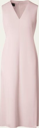 Akris V-Neck Midi Wool Dress