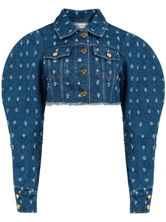 Nina Ricci Giacca denim crop con effetto vissuto - Blu