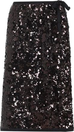 Prada Polyamide Midi Rok - Dames - Midirokken - Zwart - S - Leer - Rokken