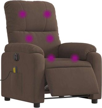 vidaXL Vidaxl - Poltrona Reclinabile Massaggiante Elettrica Marrone Microfibra