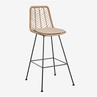 Sklum Taburete Alto De Jard&iacute;n En Rat&aacute;n Sint&eacute;tico Gouda Natural Sklum