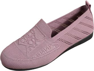 Generic [Fashionable and Comfortable] Womens Soft Leather Flat Loafers Light Steps Elegant Walking Womens Shoes Slip on Casual (Red, 5.5)