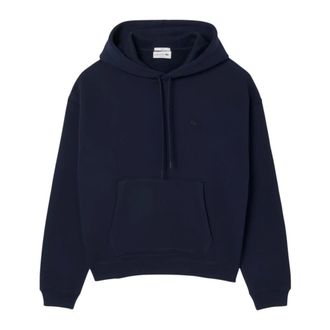 Lacoste Hoodies & sweatvesten, Heren, Blauw, M, Katoen, Blauwe Heavyweight Katoenen Hoodie