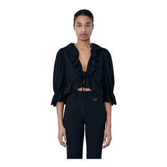 Chlo&eacute; Dames, Blouses & Shirts, Zwart, Maat: S