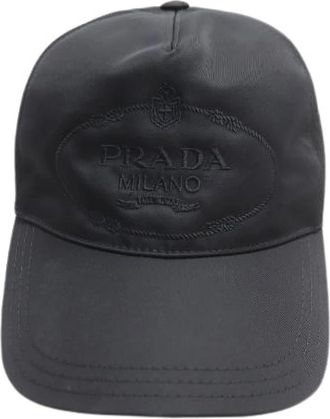Prada Pre-owned Accessories, male, Black, Size: ONE SIZE Pre-owned Re-Nylon Baseball Cap