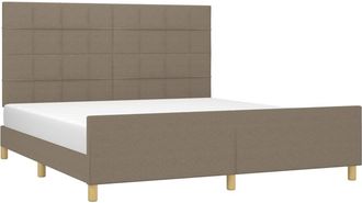 vidaXL Cama Sin Colch&oacute;n Tela Gris Taupe 160x200 Cm Vidaxl