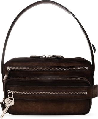 Acne Studios Camero Party Suede Wax Schoudertas - unisex - Schoudertassen - Bruin - ONE Size - Leer - Tassen