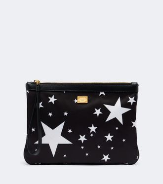 Dolce & Gabbana Bustina in raso con stampa e pelle