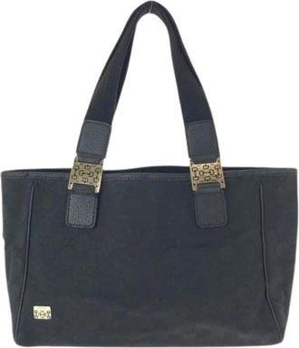 Gucci Pre-owned GG Canvas Leren Tote Bag - Dames - Vintage Shopper - Zwart - ONE Size - Leer - Vintage