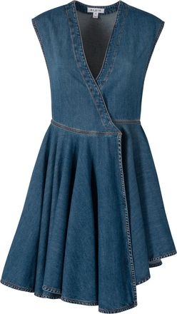 Alaia Abito Deep Stone Denim Wrap-Donna
