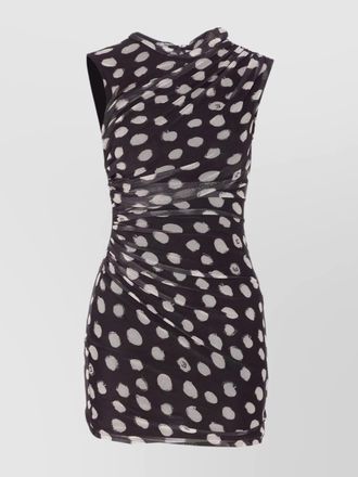 Liu Jo a line polka dot ruched sleeveless dress