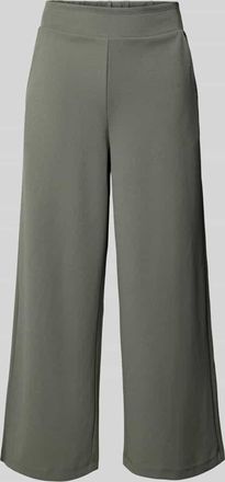 Soyaconcept Wide Leg Stoffhose mit verkürztem Schnitt Modell Siham in Khaki, Größe XXL