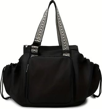 Generic Large Capacity Travel Backpack Storage Bag Outdoor Camping Shopping Crossbody(A-Black bag)