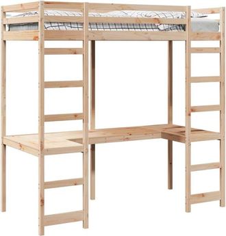 vidaXL Estructura De Cama Alta Natural 90 X 190 Cm Vidaxl