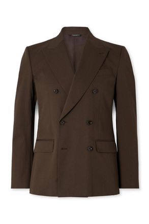 Dolce & Gabbana Sicilia Double-Breasted Cotton-Blend Gabardine Blazer