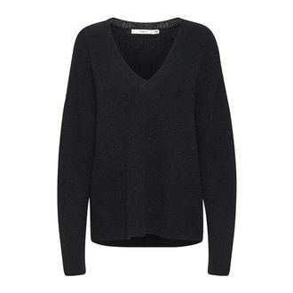 Gestuz Zwarte V-hals Pullover Trui - Dames - V-hals truien - Zwart - M - Wol - Truien & Vesten