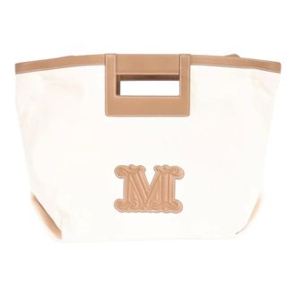 Max Mara Tote Bags, female, Beige, Size: ONE SIZE Canvas Tote