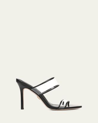 Veronica Beard 95mm Asha Leather Piping Jelly Sandals