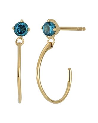 Bony Levy 14K 0.27 Ct. Tw. 2 Blue Topaz Drop Earrings