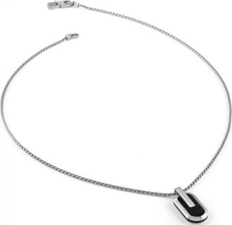 Guess JUMN04038JWSTBKT-U Mens Racer Tag Necklace - Silver Stainless Steel - One Size